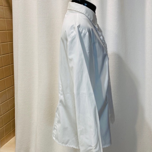 🐑 Pendleton White Ruffle Tuxedo Button Down Shirt 12 - Picture 7 of 11